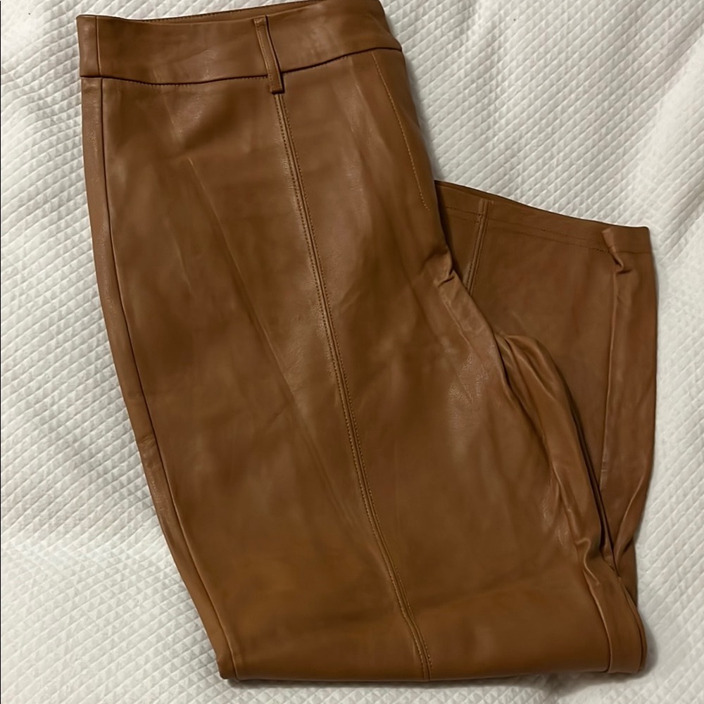 Brown Faux Leather Pants